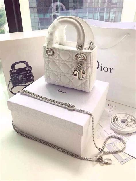 dior lady bag mini white